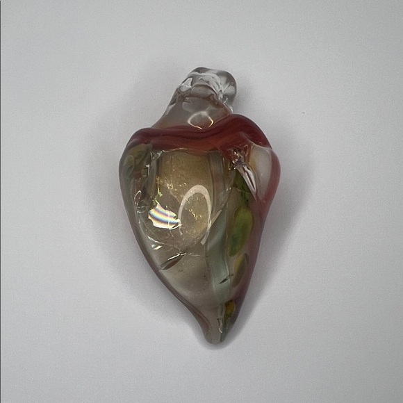 Hand Blown Art Glass Pendant Multicolor Swirl Necklace Charm - Picture 4 of 5
